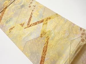 引箔草花に鳳凰・古典柄模様織出し袋帯